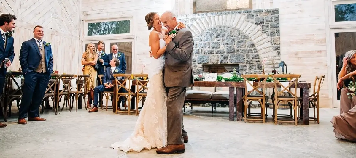 Father dancing with daughter at wedding venue in Jonesborough TN